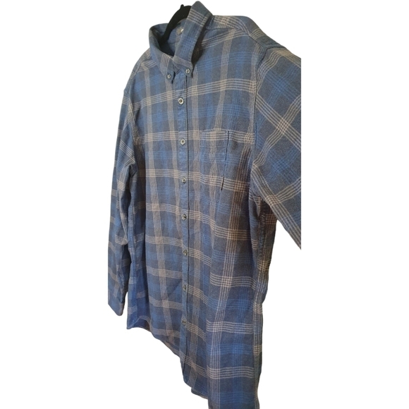 EDDIE BAUER Plaid Flannel Classic Fit Blue Men's Size TXL - Picture 2 of 10